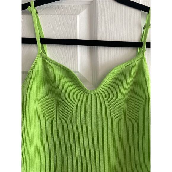 Grey Lab Los Angelas Green Ribbed Medium Bodysuit Spring Festival Rave High Cut - Picture 2 of 7